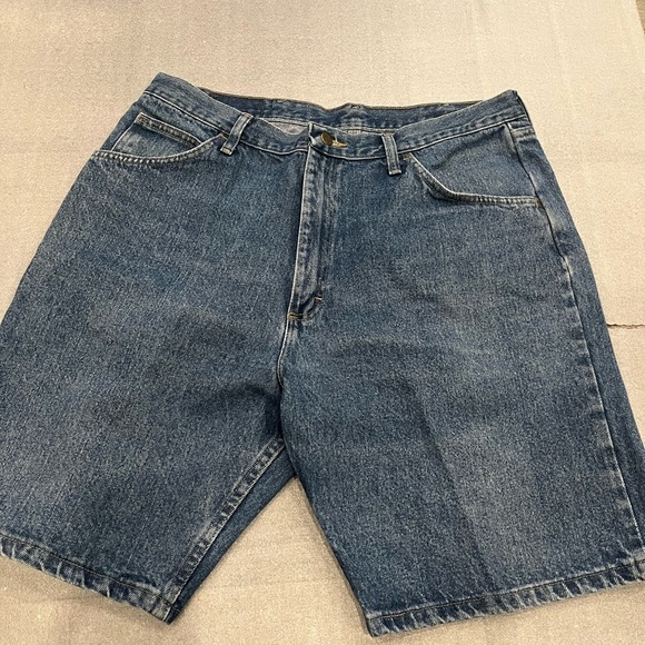 [38R]VTG Wrangler Men's Relaxed Fit Blue Denim Shorts Mexico Y2K - Picture 1 of 5
